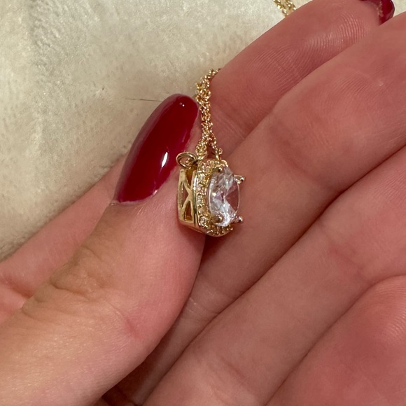 Gold Cubic Zirconia Diamond Necklace - Picture 5 of 5